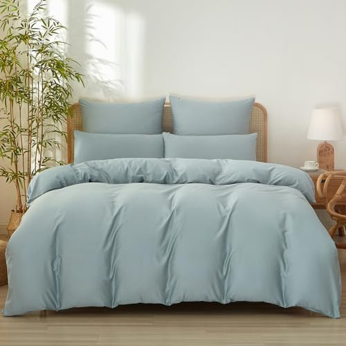 Bailix Ropa de cama de satén de alta calidad, 135 x 200 cm, 2 piezas, 100% algodón, certificado Oeko-Tex, lujoso satén brillante con cremallera, juego de ropa de cama con 1 funda nórdica de 135 x 200