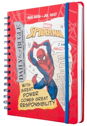 Grupo Erik Marvel Spiderman Hausaufgabenheft 2026 2027 Kalender Schulplaner | A5 Schulkalender Schülerkalender Studienplaner Wochenplaner - Terminplaner 2026 2027 A5 - Merch Geschenke zur Einschulung