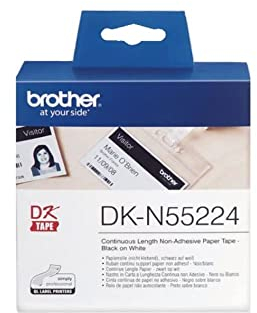 Brother DK-N55224 | Rouleau de Papier Continu, Original | Sans Adhésif | Noir sur Blanc | 54 mm x 30,5 m Blanc
