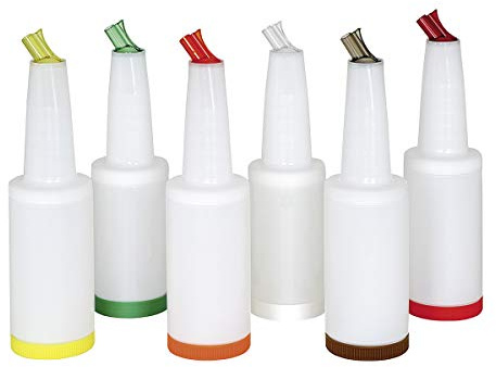 Cocktail 4000948000366 B-P-M Coperchio + Collo Bottiglia con Anello di Tenuta Integrato e beccuccio con sfiato – Completo – 1,0 l, Plastica, Colore: Arancione
