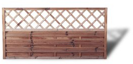 Moderner Sichtschutz Vorgartenzaun mit Rankgitter Maß 180 x 90 cm (Breite x Höhe) aus Kiefer/Fichte Holz, druckimprägniert Berlin Rankgitter