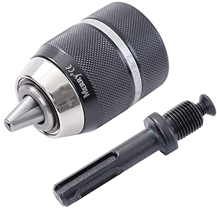 KATSU Adapter für schlüsselloses Bohrfutter, 2-13mm 1/2-20 UNF Hochleistungs-Profi-Schlüsselloses Schlagbohrfutter-Konverterwerkzeug mit SDS Plus-Schaftadapter 105118A