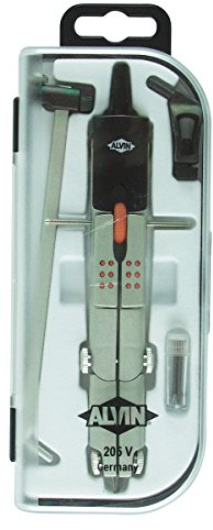 ALVIN Compass Pro Speedbogen mit Balkenbalken, 15,2 cm, Modell 205 V, Kompass für Geometrie und Technik, inklusive Balkenleiste ermöglicht das Zeichnen großer Kreise, Zeichen- und Architekturwerkzeug,