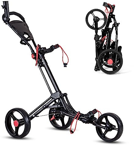 tangkula faltbar Golf Cart 3 Rollen Golf Club Push Pull Cart Trolley
