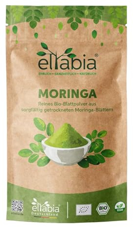 Bio Moringa Pulver 1kg | Moringa Oleifera Blattpulver in Premium Rohkost Qualität | 100% rein ohne Zusätze Vegan | (DE-ÖKO-007) aus Indien