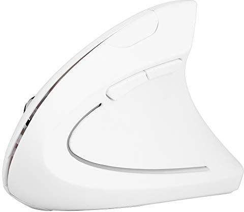 CCYLEZ 2,4 GHz Vertikale Maus, Optische Ergonomische Gaming-Mäuse mit 1600 DPI, Kompatibel mit Hochpräziser Steuerung, Bluetooth Maus für Spiel/Zuhause/Büro/Internet Bar(Weiß)