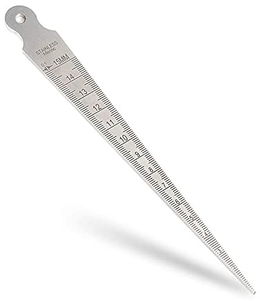 Mesee Edelstahl Lineal, Keil Fühlerlehre, Konuslehre, Tiefenlineal, 1-15 mm Edelstahl Spaltlehre Schweißen Lineal, Tragbares Lineal für Tischlerzeichnungen für die Verjüngungsmessung