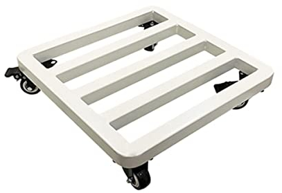 GENYS Pflanzen-Caddy Topfpflanzenständer Mit Rädern,robuster Pflanzenroller Metall,Blumentopf-Mover,für Indoor-Balkon-Garten,Pflanzwagen Rollen Rolling Tray (Color : White, Size : 40x40cm)