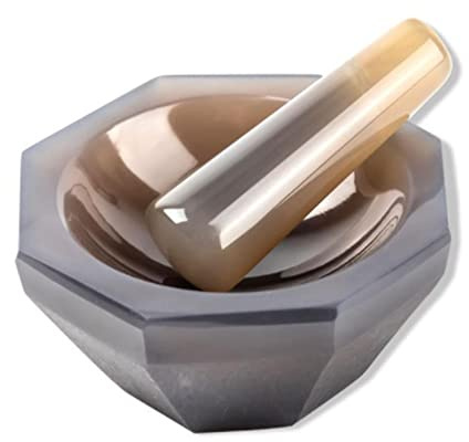Achat-Mörser und Stößel-Set Natur-Achat-Mühle zum Mahlen von poliertem Achat im Labor (Innendurchmesser 40 mm)