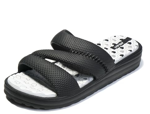 JOMIX Chanclas Mujer Verano Chanclas Playa Mujer Piscina Mar Ducha Baño con Plataforma Zapatillas Casa Mujer de Goma EVA, Negro, 38 EU