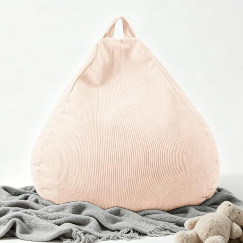 LPMOERA Stuffed Animal Storage Bean Bag Chair Cover (No Filler) For Kids and Adults.Pets Dogs/Cats Lazy Beds.Soft Premium Corduroy Stuffable Bean Bag For Organizing Children Plush Toys or Memory Foam