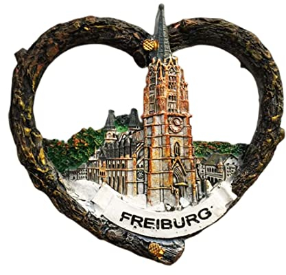 Freiburg Deutschland Herzform Kühlschrankmagnet Reise Souvenir Kühlschrank Dekoration 3D Magnet Aufkleber handbemalt Handwerk