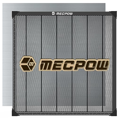 Mecpow Table de Travail en Nid d'abeille 650 x 650 x 22mm, Compatible avec Tous Les Graveur Laser, Gravure Précise, Dissipation Rapide de la Chaleur et Protection de Table