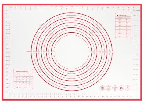HOTUT Tapete de Silicona para Amasar y Hornear, 70 x 50 cm, Antiadherente, Rectangular, Grande, Reutilizable para Pastelería