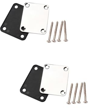 ibasenice 2stücke Neck Plate Gitarre Montage-schrauben Chromfarbenes Gitarren-zubehör Für Einfaches Ersetzen Und Installation Leicht Und Langlebig