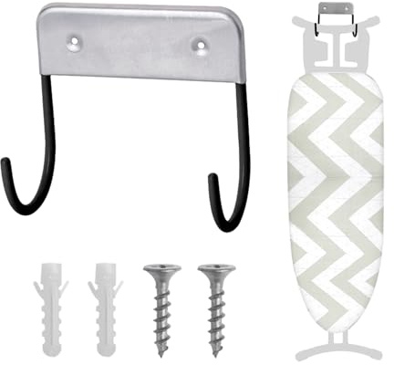 1 Piece Black Ironing Board Hanger, Stainless Steel Ironing Board Hook, Ironing Board Storage Hook, Indoor Storage Hook, Suitable For Home Laundry Room And Storage Room (With Screw Set)