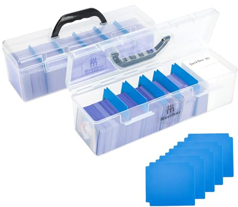 Meetikar Sammelkarten Box für Toploader Karten, Inklusive 5 Premium Kartentrenner, Kartenbox für Sammelkarten kompatibel mit 1000+ MTG, TCG, Yugioh Karten, Aufbewahrungsbox für Sport karten (2)