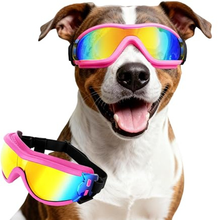 Namsan Occhiali da sole regolabili, impermeabili, antivento, per cani medi/grandi, rosa