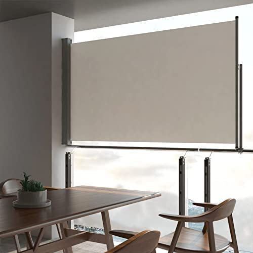 ARKEM Toldo Lateral retráctil para Patio 140x300 cm Crema Privacidad De BalcóN Y Pantallas Toldo Camper
