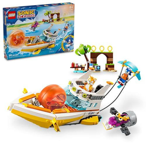 LEGO Sonic 76997 The Hedgehog Tails' Adventure Boat Interaktives Spielzeug-Bauset, Videospielspielzeug mit Sonic Charakteren und Wasserski, Gamer Geschenk für Jungen und Mädchen ab 8 Jahren