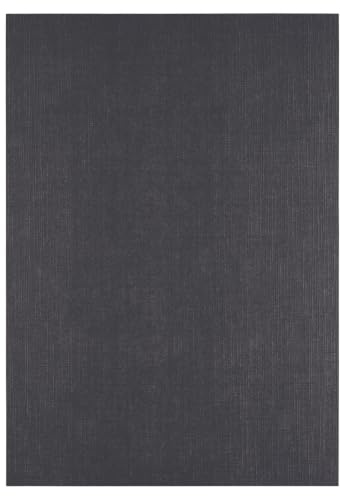 Florence Cartulina de Lino A4 Negro - 10 Hojas de 250 g - Folios de Colores para Scrapbook, Tarjetas, Invitactiones de Boda y Manualidades