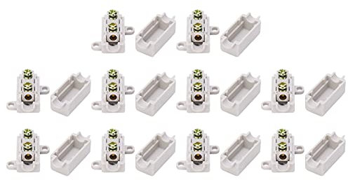 ZAWELIYO 10Pcs T Type Inline Junction Connector Box Cable Wire Joiner, ABS Brass Conductor for Ceiling Light, Switch, Electric Meter Wiring