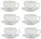 Set 6 tazas cafe porcelana blanca con pl colección VESSIA