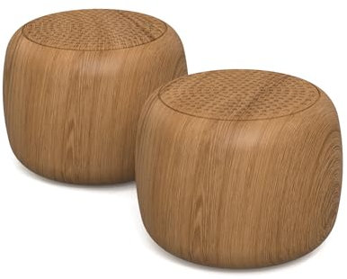 Babelio White Noise Sound Machine for Adults Kids Baby, Mini, 15 Non-looping Sounds, Timer, Memory Function, Easy to Pocket and Travel Wood 2 Pack