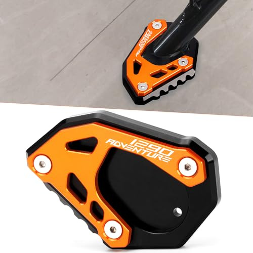 Motorrad Seitenständer Fit For 1290 Adventure 2014 2015 2016 | 1290 Adventure R | S | T 2016-2020 2021 2022 2023 Ständer Platte Passt Kickstand Side Stand 1290 Accessories Orange - Black