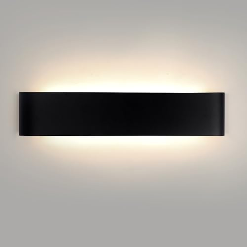 YCZM 18W Wandleuchte Innen Moderne Wandlampe Innen Up Down Wandbeleuchtung Schwarz LED Wandlampen 28CM Wall Lamp Indoor für Schlafzimmer Wohnzimmer Treppenhaus Beleuchtung Korridor Wand Licht 1 Stück