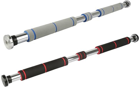 WOTAT Barre de Traction,Barre de Porte,Pull up Bar,Chin up Bar,Barre de Musculation Haut du Corps,Acier Solide Supporte jusqu'à 150kg,Poignées en mousse (Gris)