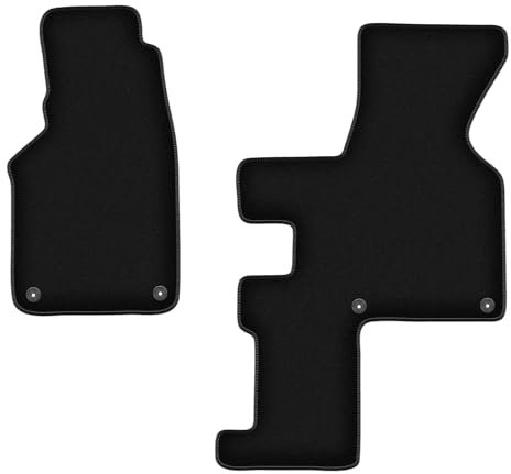 Wielganizator Velours Fußmatten passend für Volkswagen Transporter T4 (1993-2001) | Qualität: Basic - Genaue Passform, rutschfeste Untregrund 2-teilig - Schwarz