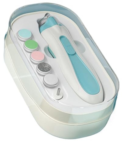 Nail Filer Electric Baby | Electric Nail Grinder,Trim Buffer Kit with Led Light Anti-Pinch Battery Powered Children's Manicure Care Set for Trimming Home Travel