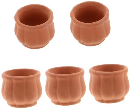 CIYODO 5 Piezas Mini Macetas de Cerámica Vintage para Suculentas de Maceteros Pequeños para Plantas Esquejes y Decoración de Escritorio Casa y Oficina