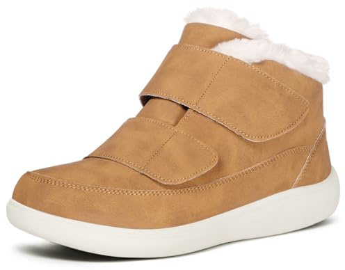 Botas para Diabéticos Mujer Hombre Extra Anchas Botines de Invierno Impermeable Antideslizantes Forradas Calientes Zapatos Boots de Nieve para pies hinchados