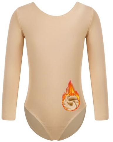 Raenseen Turnanzug Für Mädchen Gefüttert Mit Fleece Ballettanzug Klassischer Tanz Ballerina Langarm Jumpsuit Sportlich Warmes Training Herbst Winter