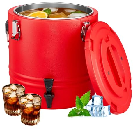 Contenitore termico commerciale per bevande calde e fredde, 50 l/13,2 galloni Grande contenitore isolante Rivestimento in acciaio inox con rubinetto e maniglia per tè, caffè