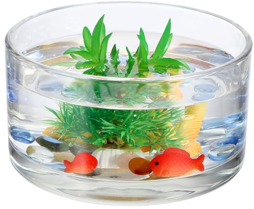 Levemolo Maceta de Vidrio Transparente para Cultivo Hidropónico Alta Transparencia y Diseño Redondo, Adecuado para Decoración de Plantas Hogar o Obsequio Delicado