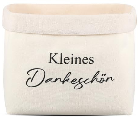 Xuniea Kleines Dankeschön Brotkorb Geschenkkorb Leer, Weiß | Danke Geschenk, für Freunde Kollegen Familie, Mitarbeiter Geschenk, Brötchenkorb Brottasche, Präsentkorb, Abschiedsgeschenk