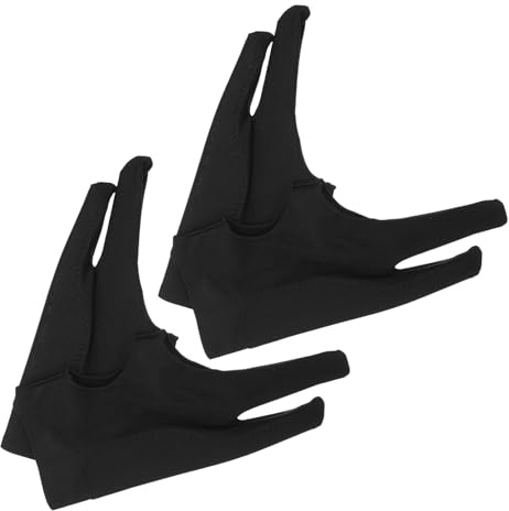 CIYODO 4pcs Drawing Gloves Pack Two-finger Artist Gloves for Graphic Tablet Pen Display Friction Reduction