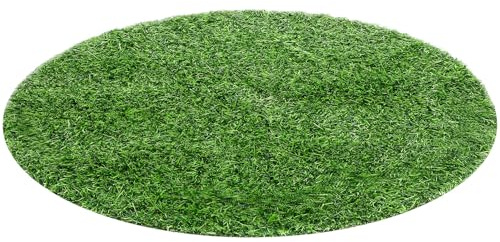 DIYEAH Nappe Ronde en Gazon Synthétique Vert en PVC Légère pour Protection de Table Style Naturel, pour Chambre et Hôtel