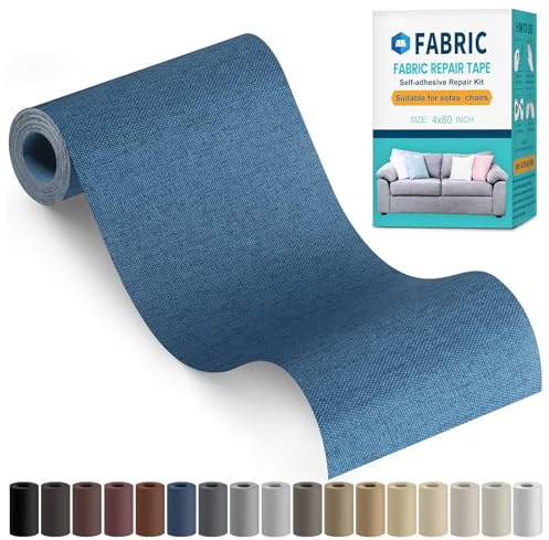 Flicken Selbstklebend Stoff, Stoff Reparatur Patches Selbstklebend | 10x200cm Leinenstoff Textilklebeband Reparaturflicken für Sofas, Autositze, Kleidung, Kissen Burberry Marineblau