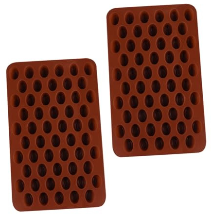 Abaodam 2 Pezzi Stampo per Cioccolatini Fatti in Casa e Pasticceria Professionale in Silicone Creativo per Cioccolato a Forma di Grano di Caffè, Antiaderente e Facile da Pulire Colore