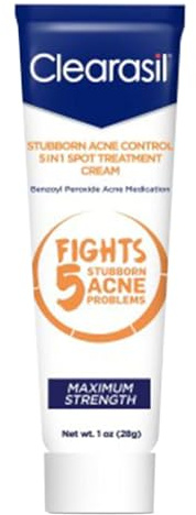 Clearasil Stubborn Acne Control 5 in 1 Spot Treatment Cream, 1 oz