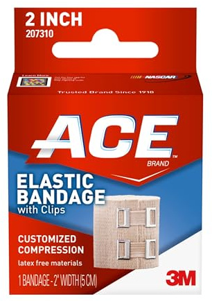 ACE Benda elastica da 5,1 cm con clip, beige, ideale per polso, piede e altro, 1 pezzo