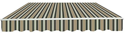 Green Bay 2.5x2m Garden Awning Replacement Fabric Top Cover Front Valance Multi-Stripe