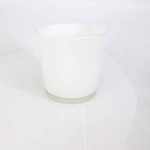 innaGLAS Grand Vase - Cache-Pot Alena, Blanc, 19cm, Ø 18,5cm