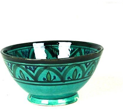 Simandra Orientalische marokkanische Keramikschale Keramik Obst Salat Reis Schale Schüssel Deko groß Color Grün