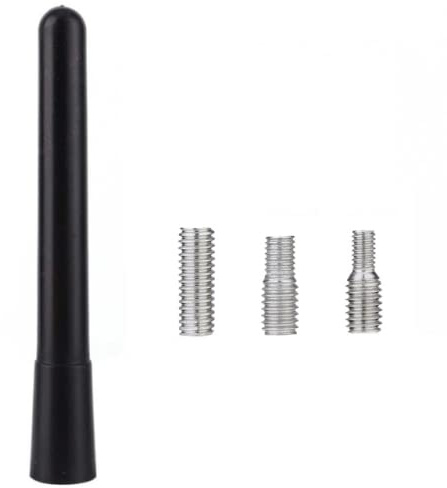 18cm Kurzstabantenne Radio Antenne Autoantenne Dachantenne Stabantenne Kurzantenne Fahrzeugantenne für Radioempfang AM/FM Inkl. 3 Adapter M4, M5 und M6 somit passend für Fast alle PKW