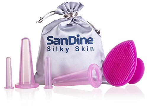 Ensemble de Ventouses en Silicone - Visage Ventouses Thérapie - Gobelets Anti Cellulite - Réducteur de Double Menton - Idéal pour Modeler vos Joues et Votre Menton - Massage Facial par Sandine